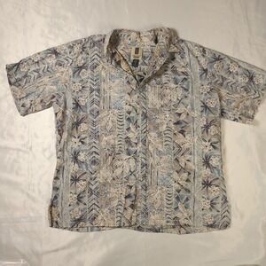 Tori Richard XL Honolulu Mens Hawaiian Shirt Aloha Tropical Leaves Leaf Fade